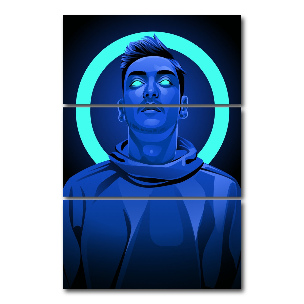 AUTO-MOCKUP WHITE | Mesut Ozil | 3 Piece | Gallery Wrap Canvas | group=12x24_stacked