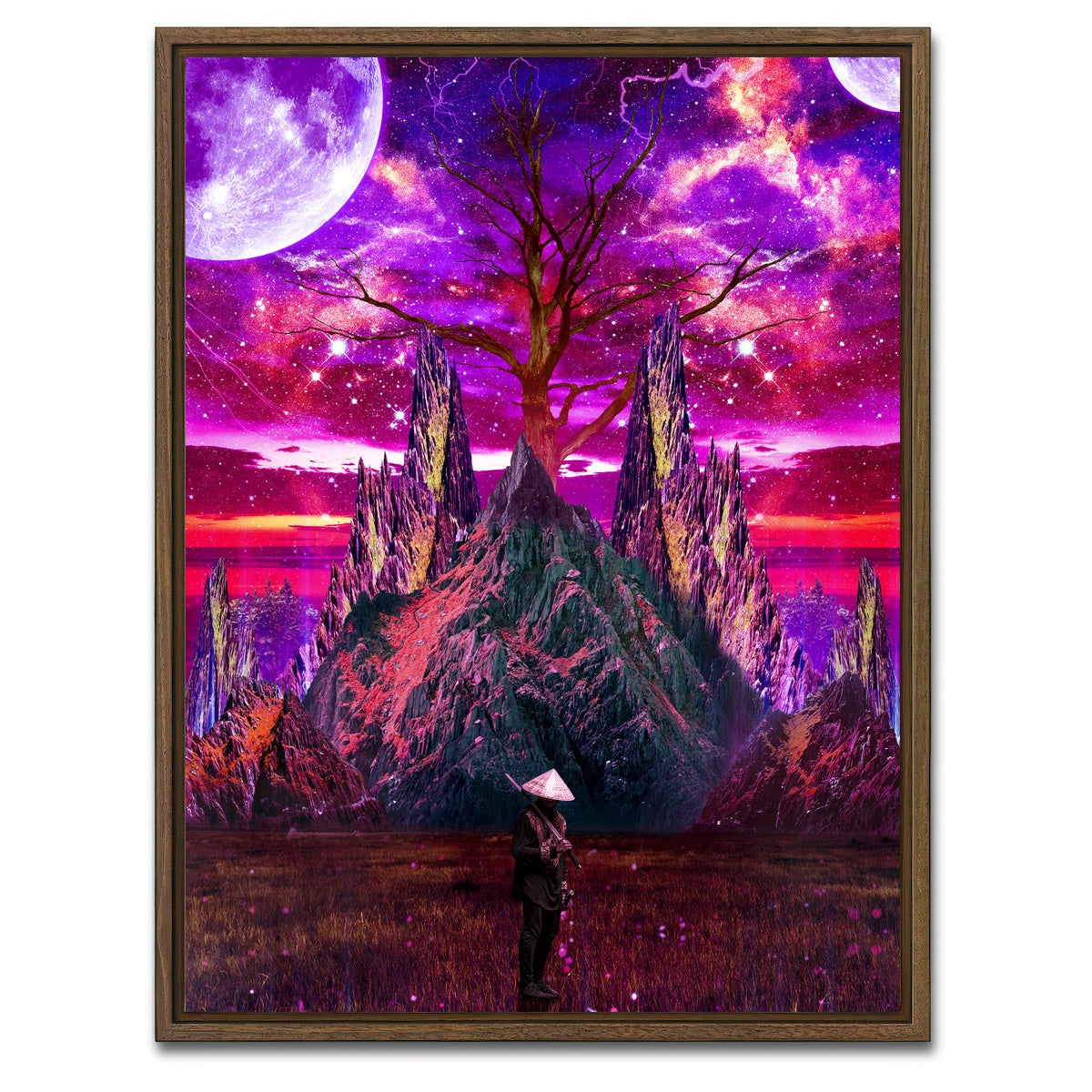 AUTO-MOCKUP WHITE | Metal Of Soul Galaxy | 1 Piece | Walnut Framed Canvas | group=3x4