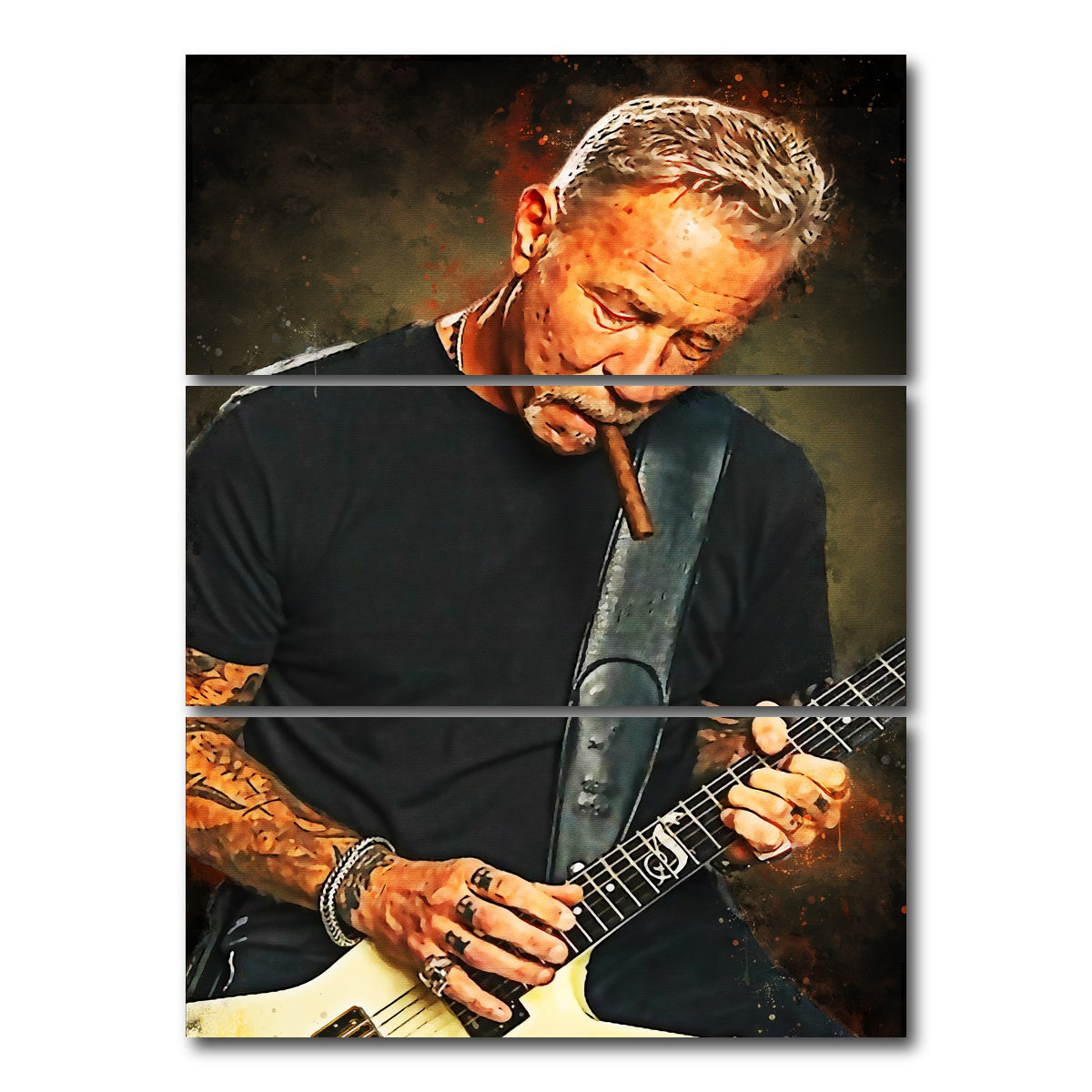AUTO-MOCKUP WHITE | Metallica - James | 3 Piece | Gallery Wrap Canvas | group=8x18_stacked