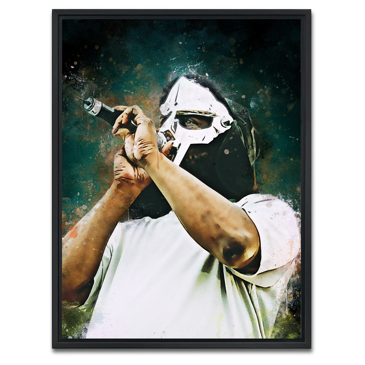 AUTO-MOCKUP WHITE | Mf Doom | 1 Piece | Black Framed Canvas | group=3x4