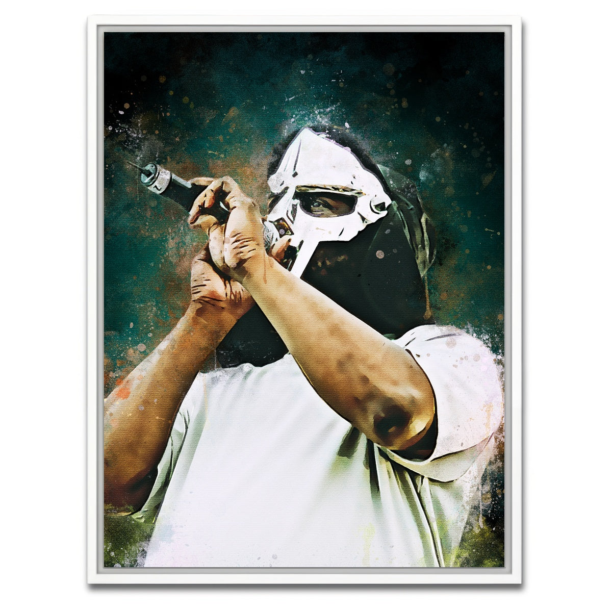 AUTO-MOCKUP WHITE | Mf Doom | 1 Piece | White Framed Canvas | group=3x4
