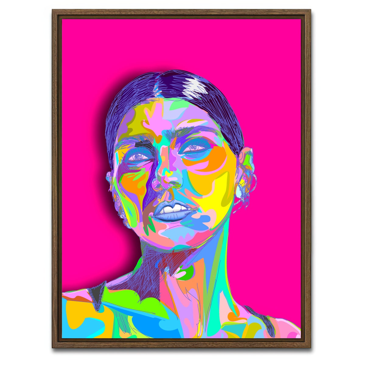 AUTO-MOCKUP WHITE | Mia Portrait | 1 Piece | Walnut Framed Canvas | group=3x4