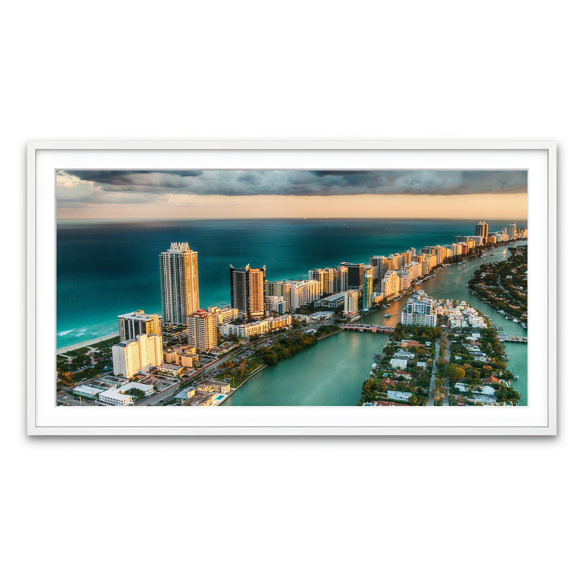 Framed Print 2x1 White