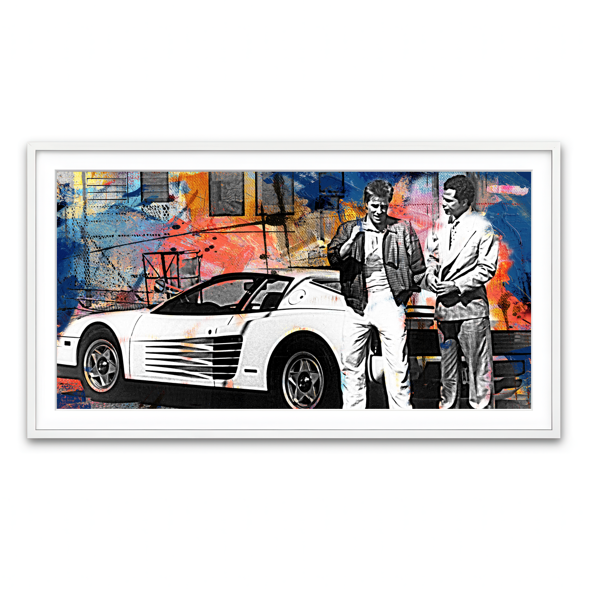 Framed Print 2x1 White