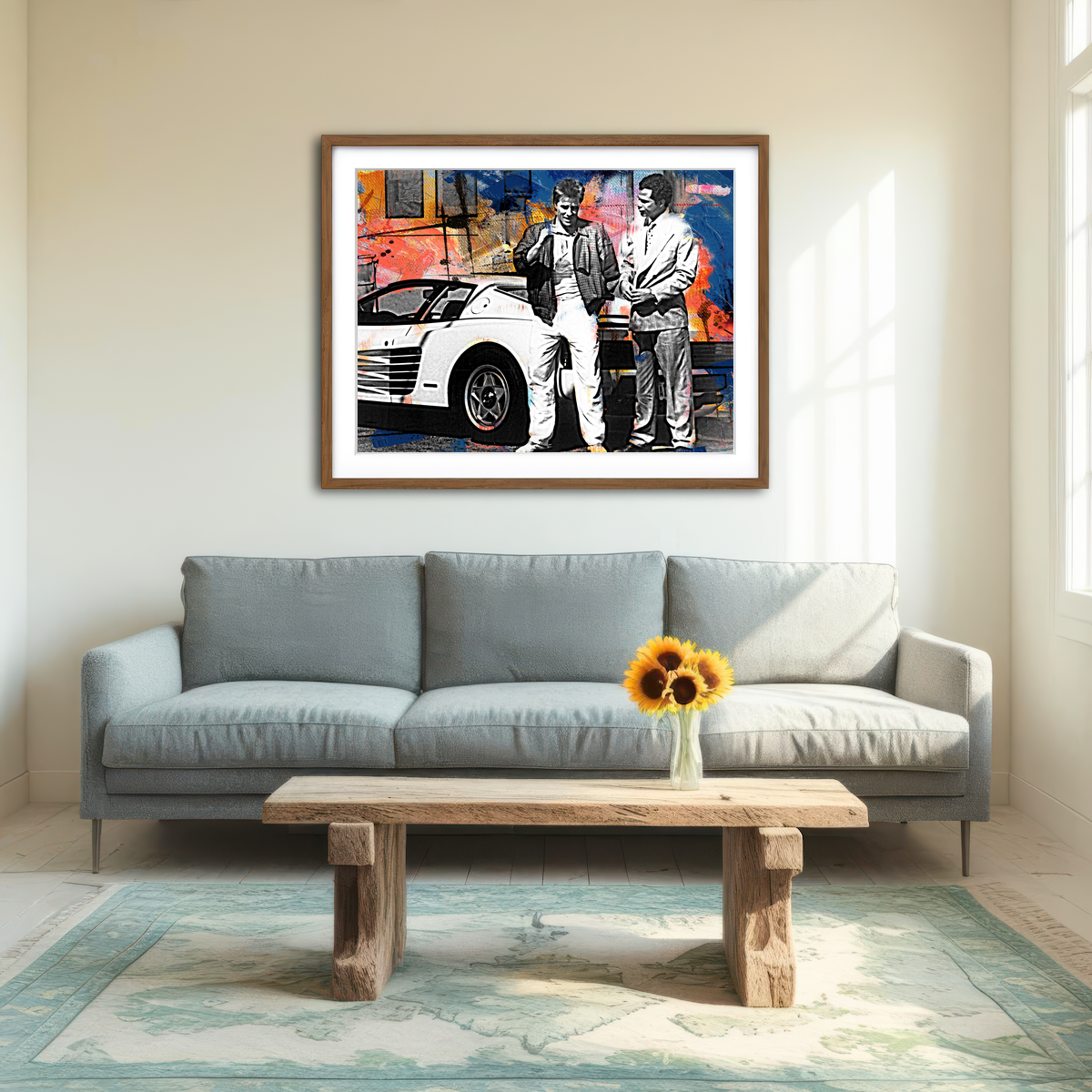 AUTO-MOCKUP ROOM | Miami Vice-Ferrari Wall Art