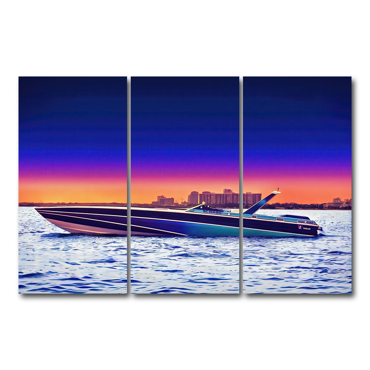 AUTO-MOCKUP WHITE | Miami Vice Scarab | 3 Piece | Gallery Wrap Canvas | group=12x24