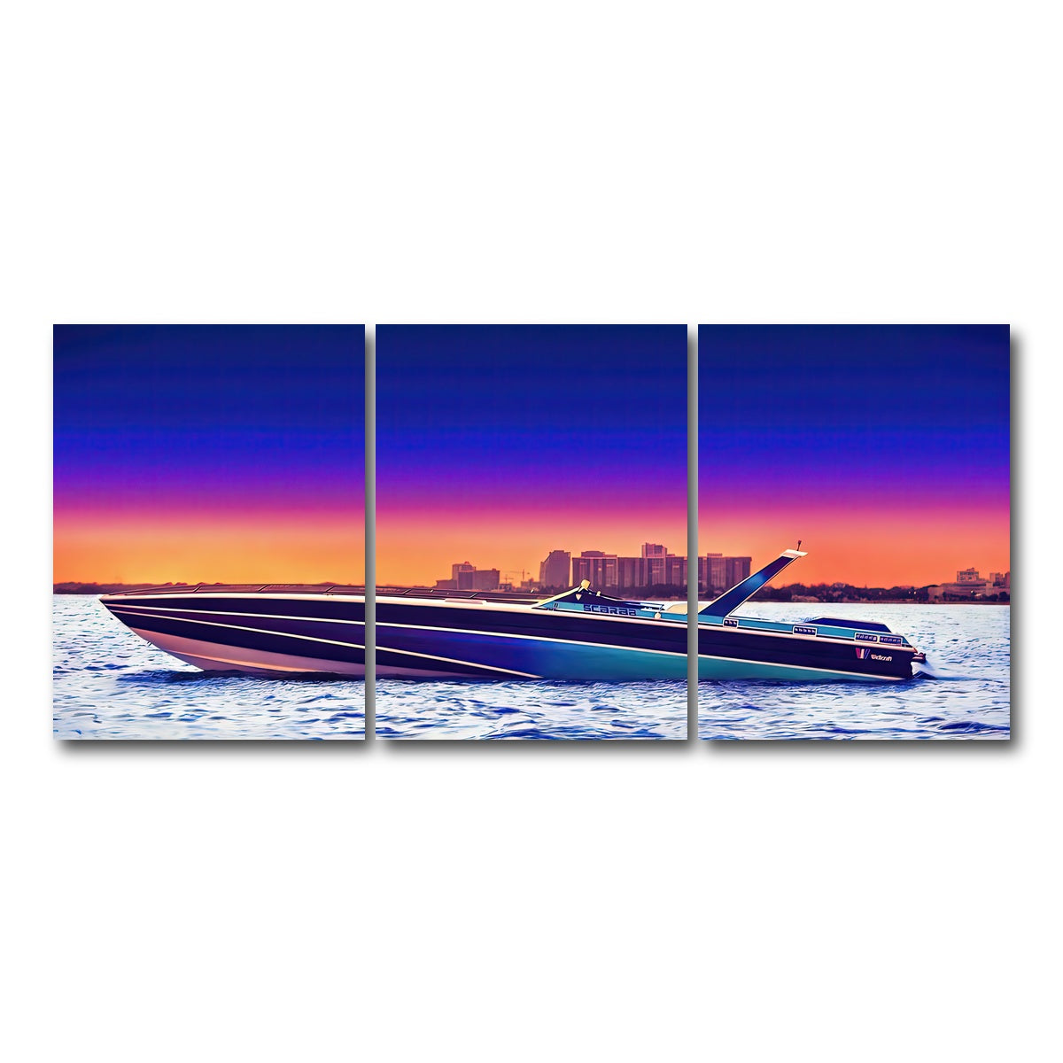 AUTO-MOCKUP WHITE | Miami Vice Scarab | 3 Piece | Gallery Wrap Canvas | group=18x24
