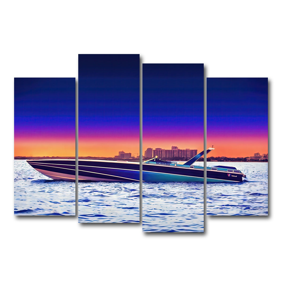 AUTO-MOCKUP WHITE | Miami Vice Scarab | 4 Piece | Gallery Wrap Canvas | group=4_normal
