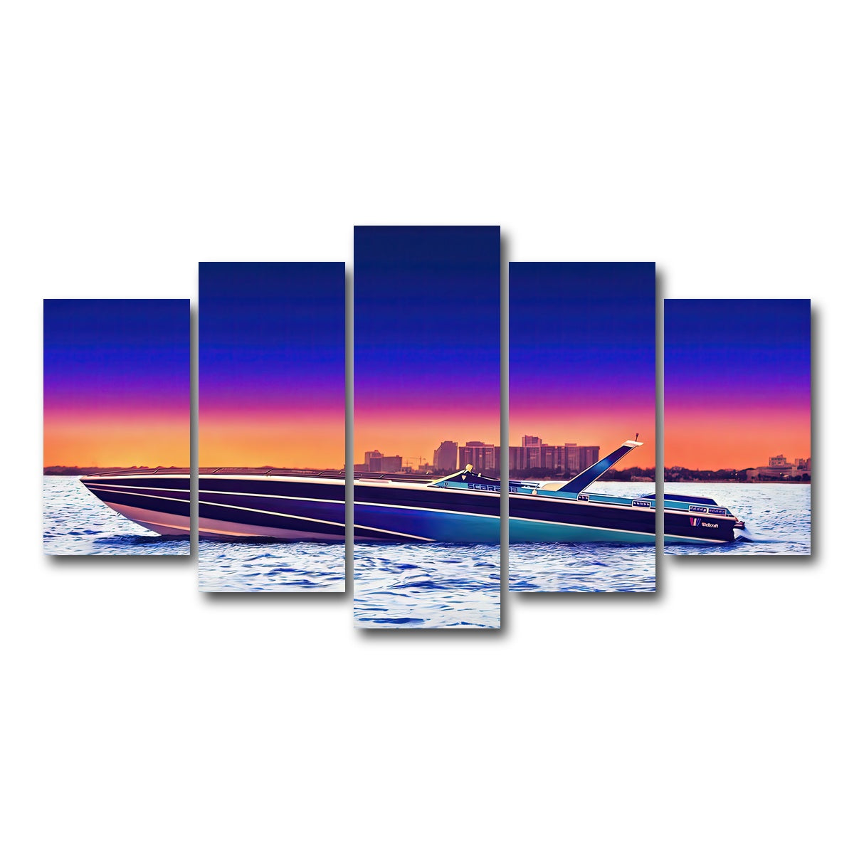 AUTO-MOCKUP WHITE | Miami Vice Scarab | 5 Piece | Gallery Wrap Canvas | group=5_normal