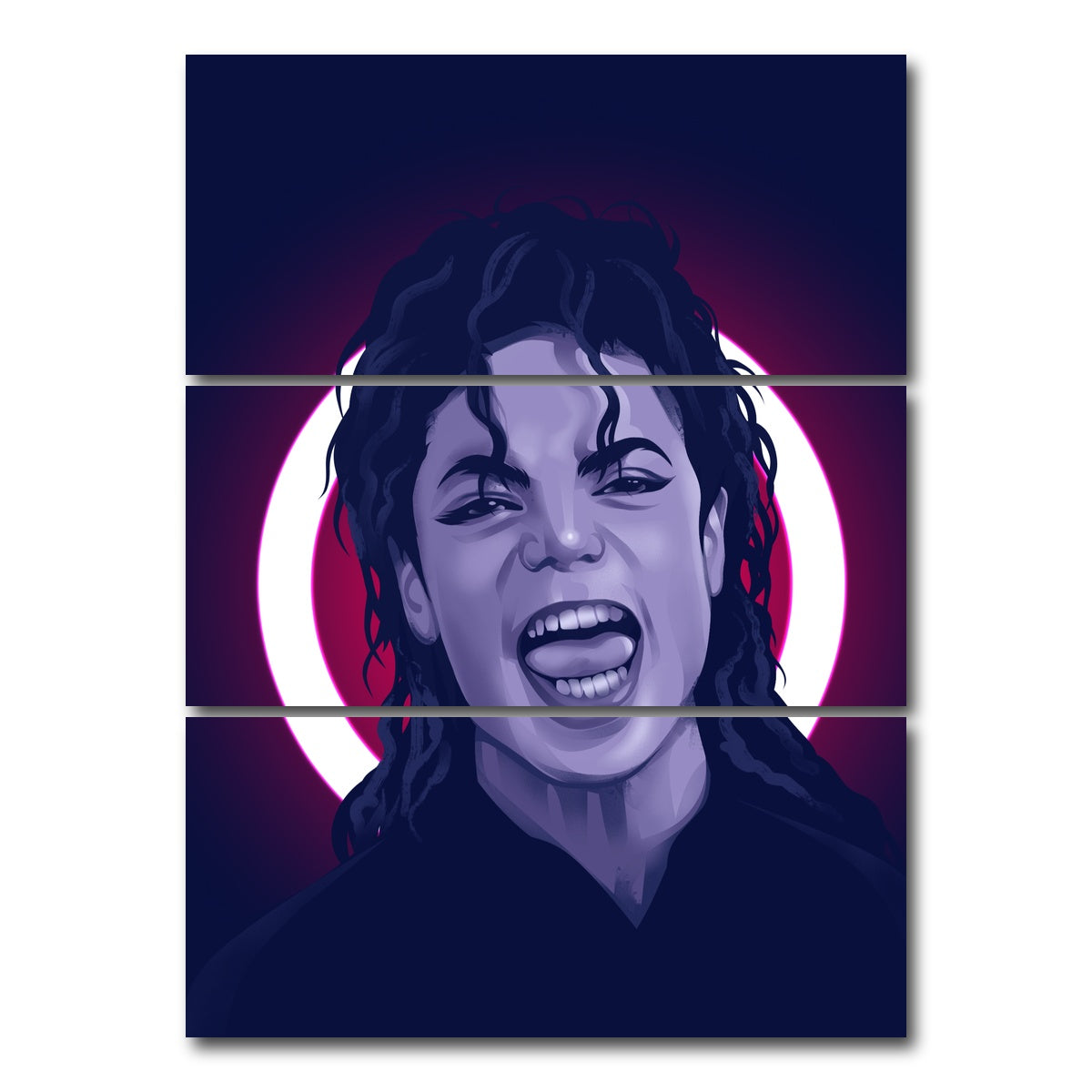 AUTO-MOCKUP WHITE | Michael Jackson | 3 Piece | Gallery Wrap Canvas | group=8x18_stacked