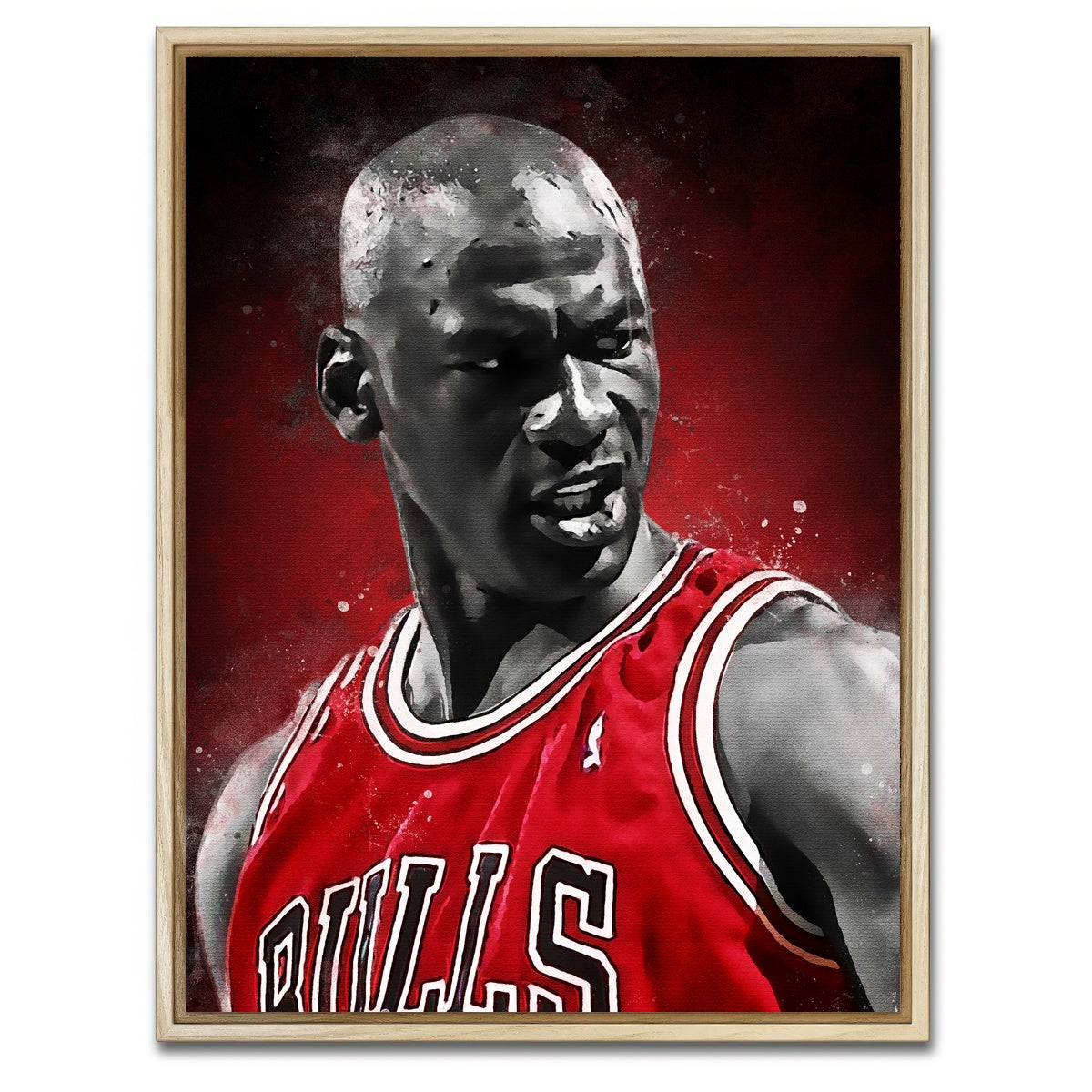 AUTO-MOCKUP WHITE | Michael Jordan Painting | 1 Piece | Natural Framed Canvas | group=3x4