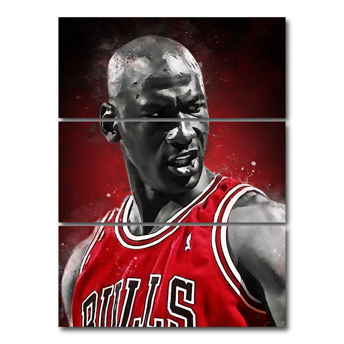 AUTO-MOCKUP WHITE | Michael Jordan Painting | 3 Piece | Gallery Wrap Canvas | group=8x18_stacked