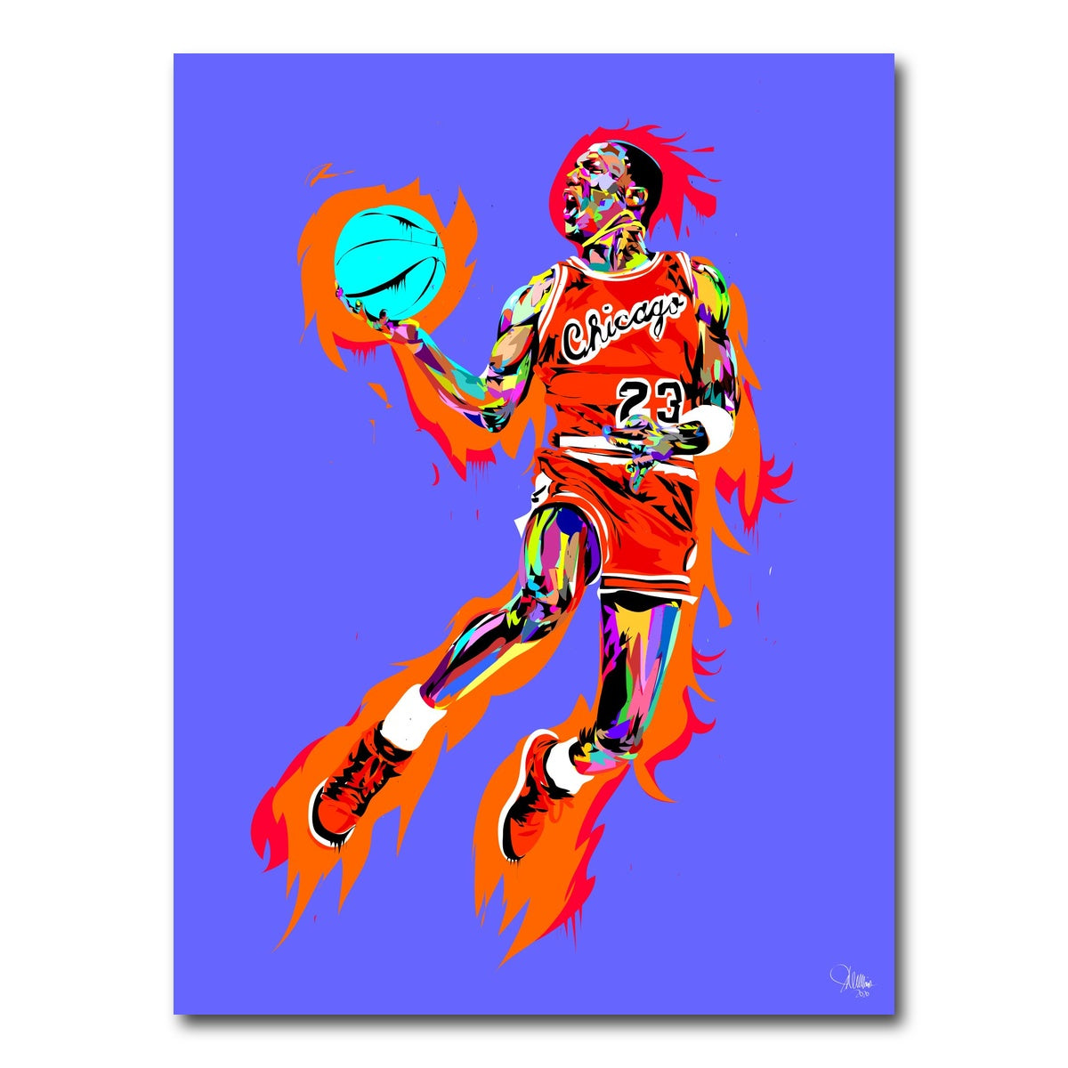 AUTO-MOCKUP WHITE | Michael Jordan Purple | 1 Piece | Gallery Wrap Canvas | group=3x4
