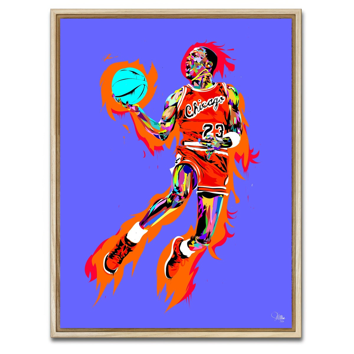 AUTO-MOCKUP WHITE | Michael Jordan Purple | 1 Piece | Natural Framed Canvas | group=3x4