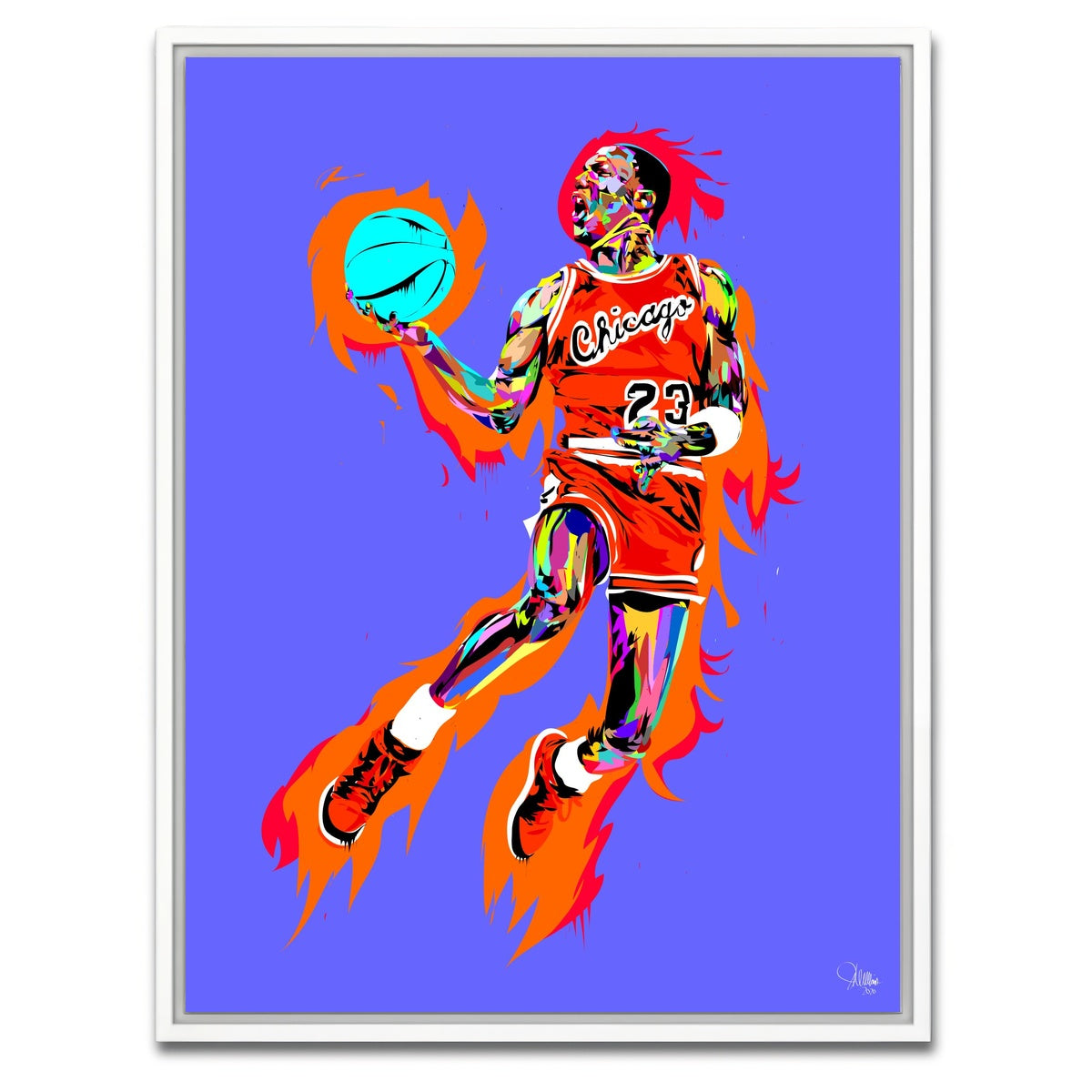 AUTO-MOCKUP WHITE | Michael Jordan Purple | 1 Piece | White Framed Canvas | group=3x4