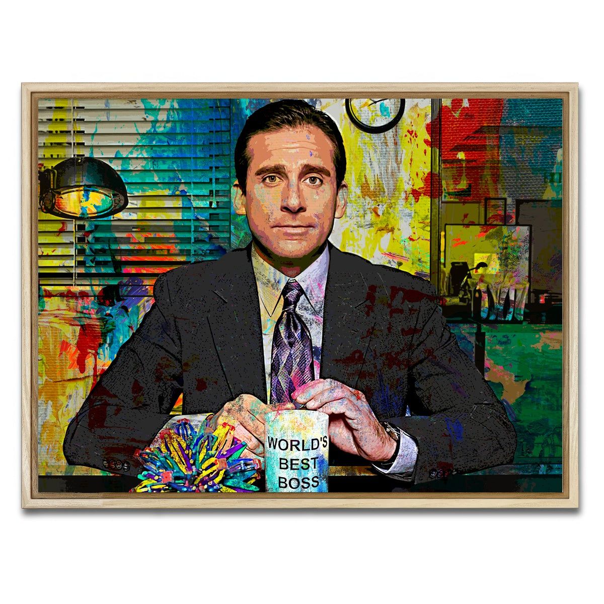 AUTO-MOCKUP WHITE | Michael Scott | 1 Piece | Natural Framed Canvas | group=4x3