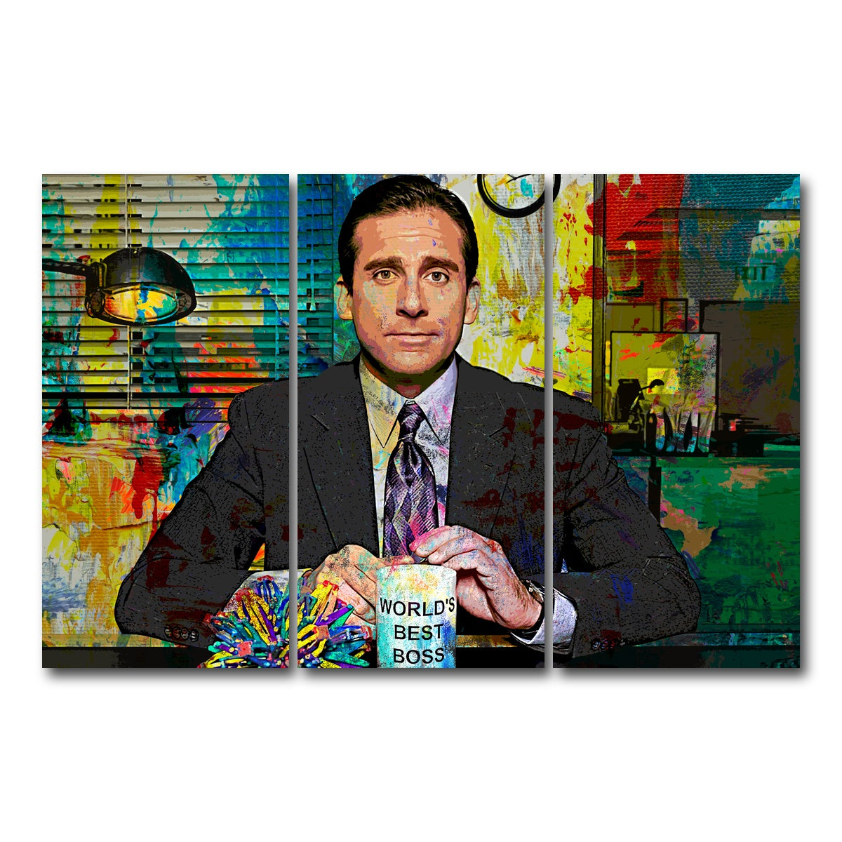 AUTO-MOCKUP WHITE | Michael Scott | 3 Piece | Gallery Wrap Canvas | group=12x24