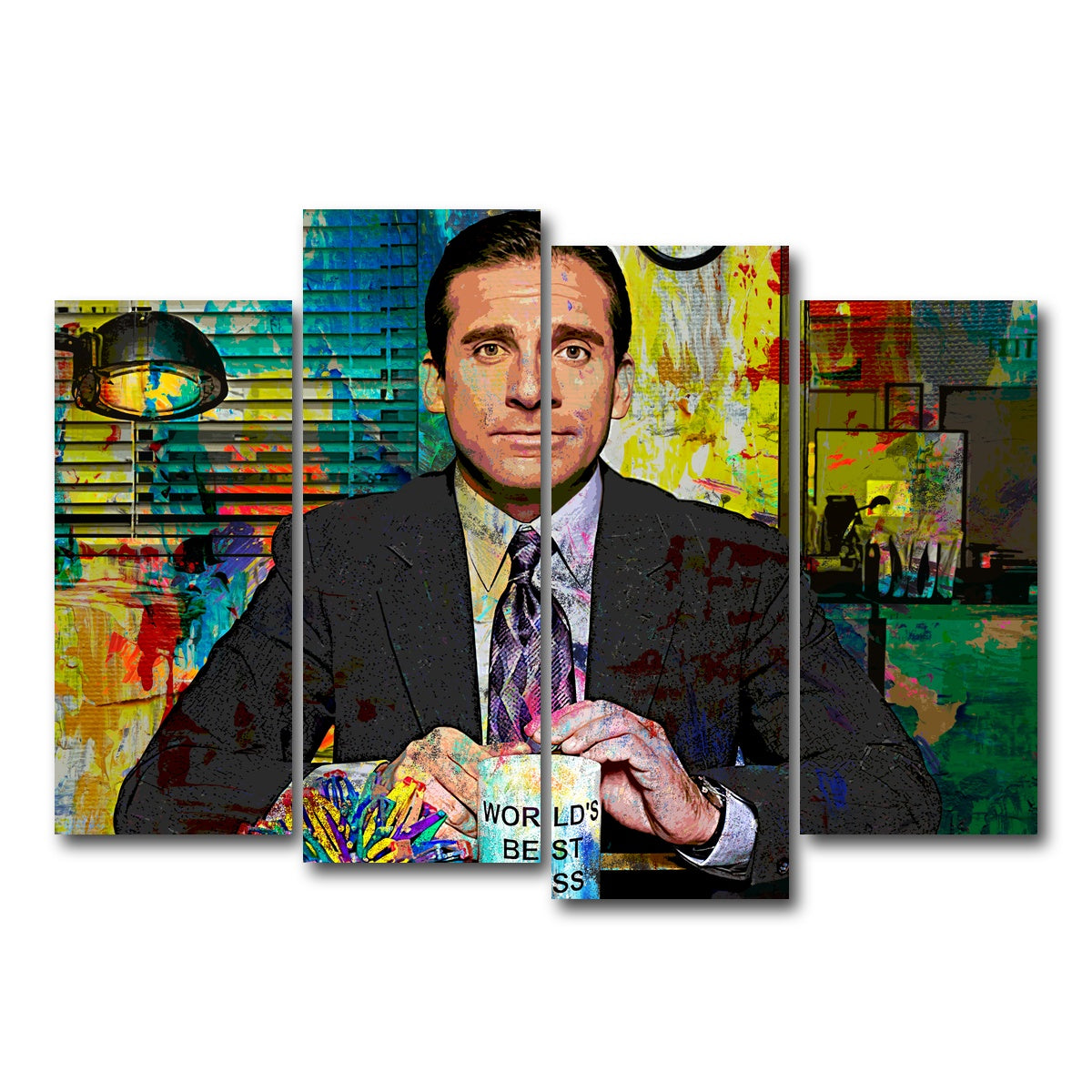AUTO-MOCKUP WHITE | Michael Scott | 4 Piece | Gallery Wrap Canvas | group=4_normal