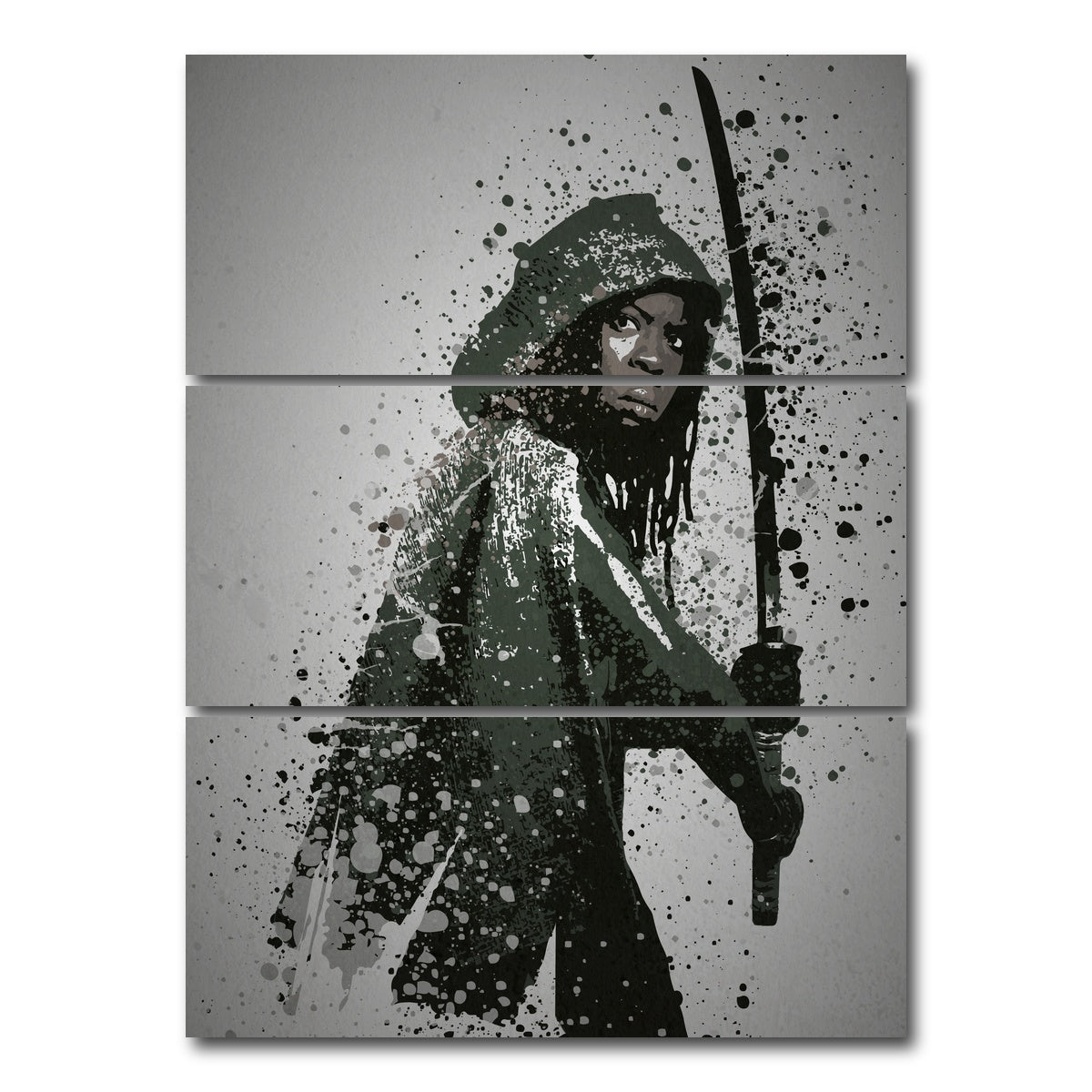 AUTO-MOCKUP WHITE | Michonne | 3 Piece | Gallery Wrap Canvas | group=8x18_stacked