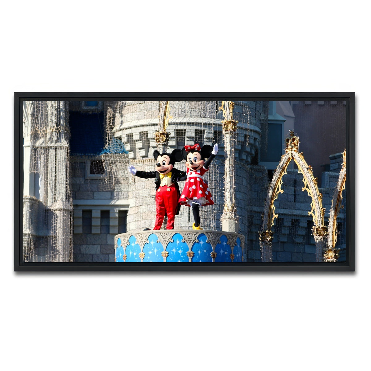 AUTO-MOCKUP WHITE | Mickey & Minnie Disney World | 1 Piece | Black Framed Canvas | group=2x1