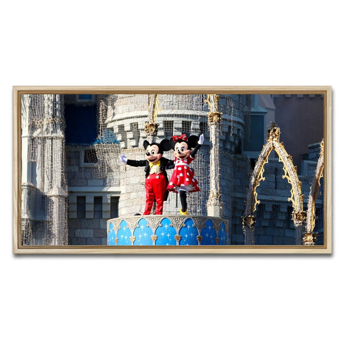 AUTO-MOCKUP WHITE | Mickey & Minnie Disney World | 1 Piece | Natural Framed Canvas | group=2x1