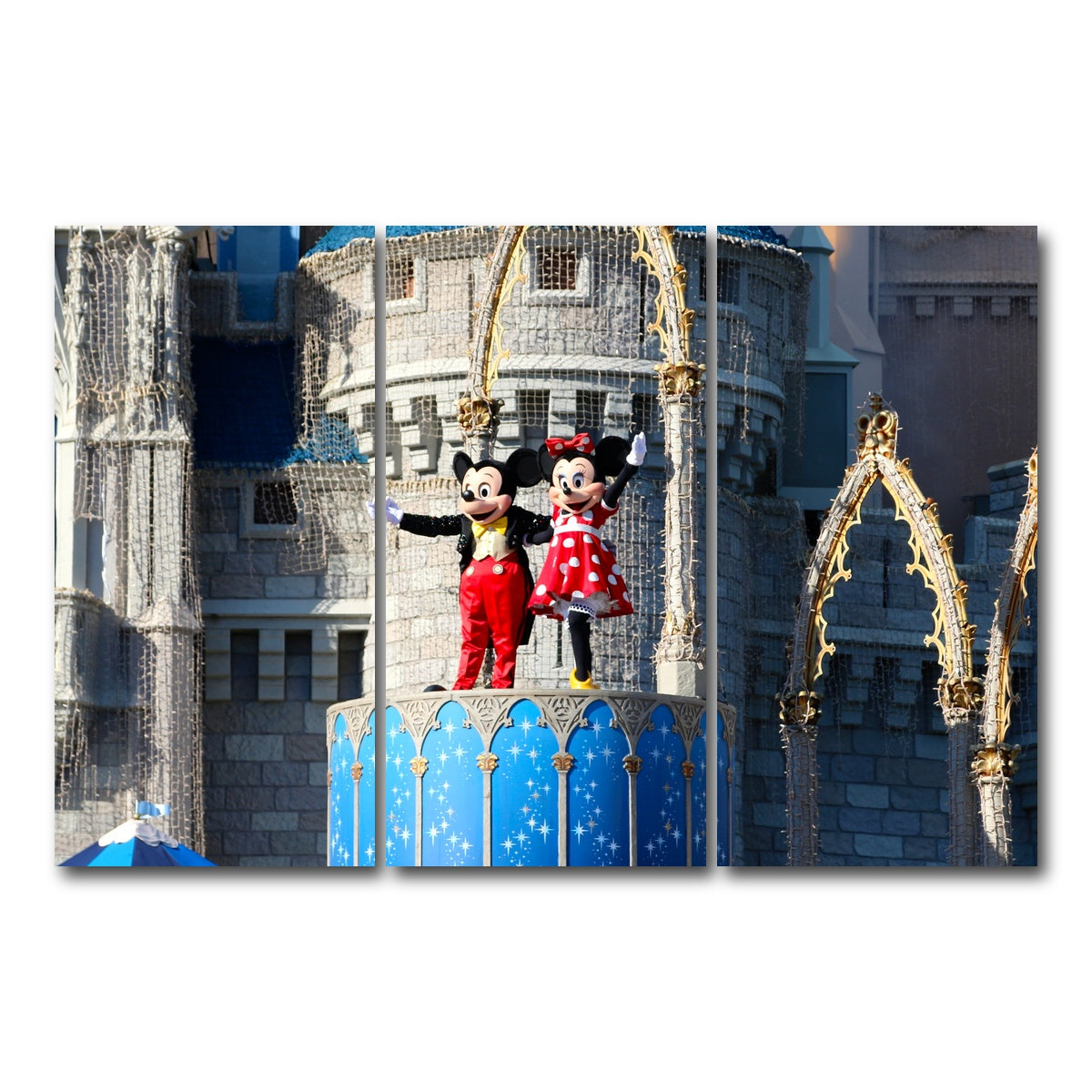AUTO-MOCKUP WHITE | Mickey & Minnie Disney World | 3 Piece | Gallery Wrap Canvas | group=12x24