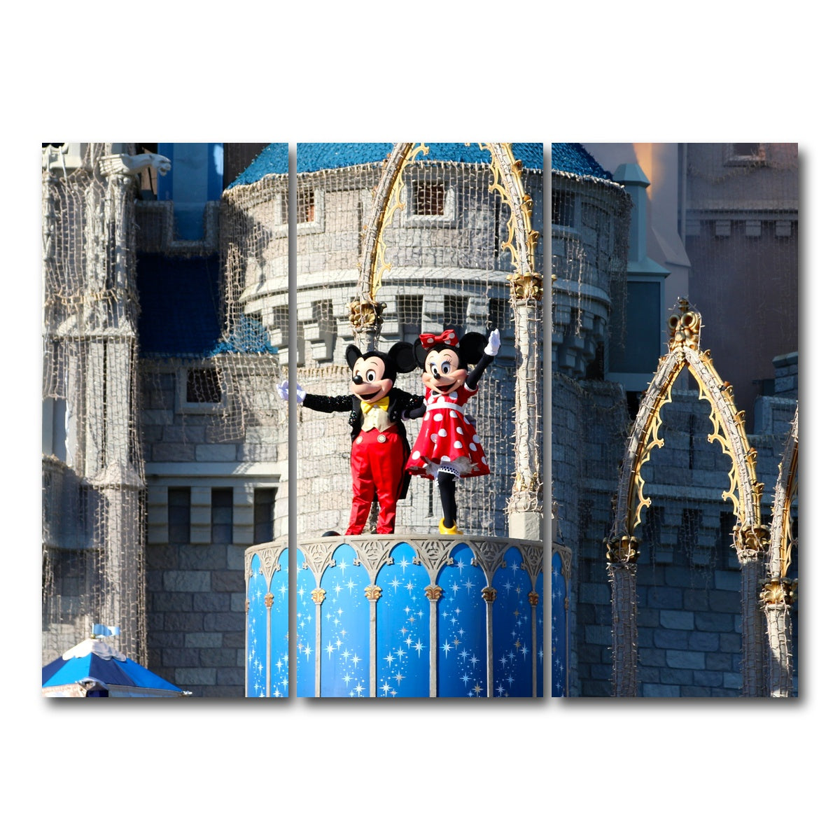 AUTO-MOCKUP WHITE | Mickey & Minnie Disney World | 3 Piece | Gallery Wrap Canvas | group=8x18