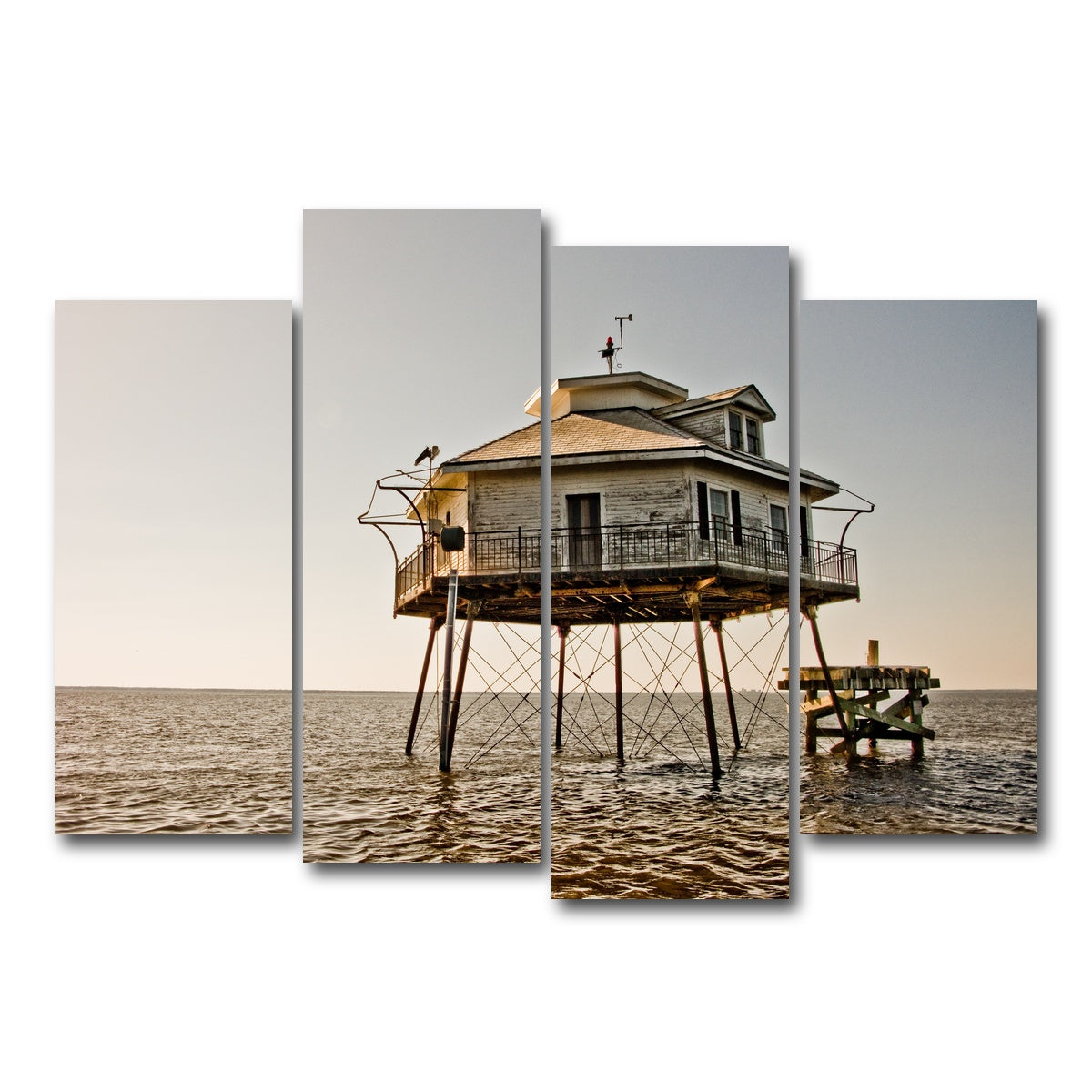 AUTO-MOCKUP WHITE | Mid Bay Light House | 4 Piece | Gallery Wrap Canvas | group=4_normal