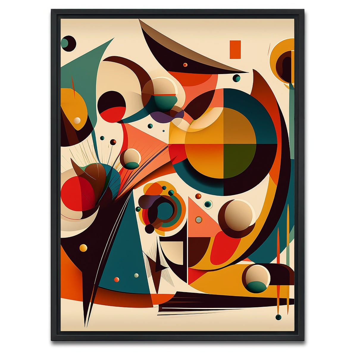 AUTO-MOCKUP WHITE | Mid Century Abstract S1 | 1 Piece | Black Framed Canvas | group=3x4