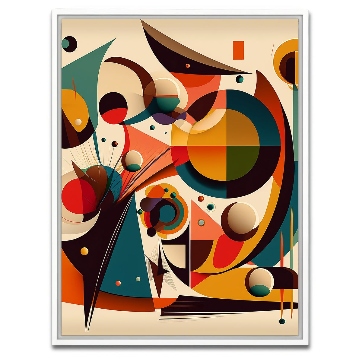 AUTO-MOCKUP WHITE | Mid Century Abstract S1 | 1 Piece | White Framed Canvas | group=3x4