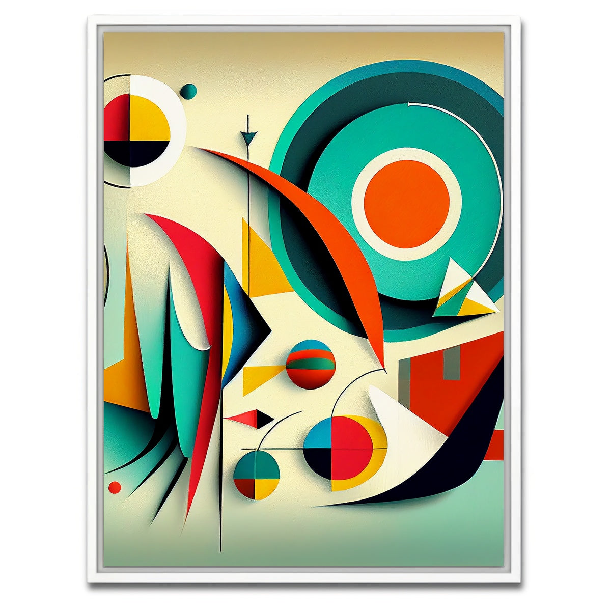 AUTO-MOCKUP WHITE | Mid Century Abstract S2 | 1 Piece | White Framed Canvas | group=3x4