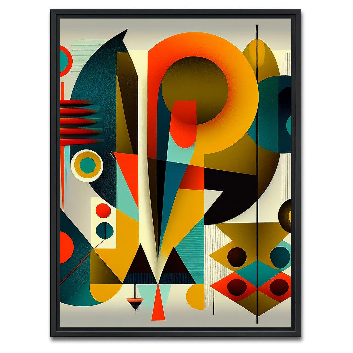 AUTO-MOCKUP WHITE | Mid Century Abstract S3 | 1 Piece | Black Framed Canvas | group=3x4