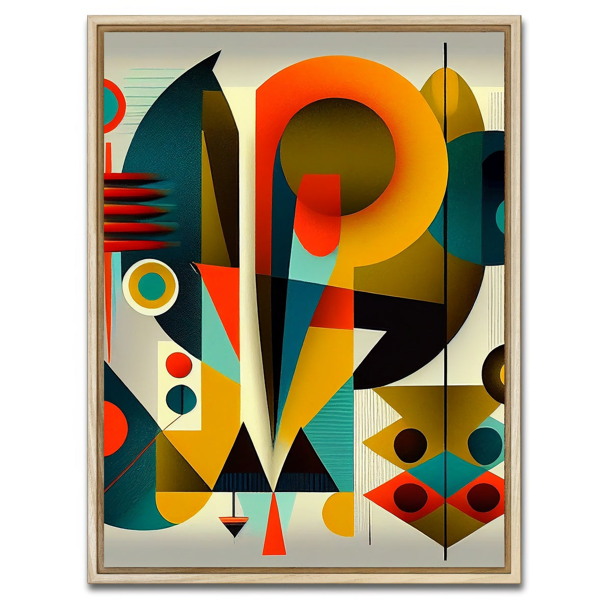 AUTO-MOCKUP WHITE | Mid Century Abstract S3 | 1 Piece | Natural Framed Canvas | group=3x4