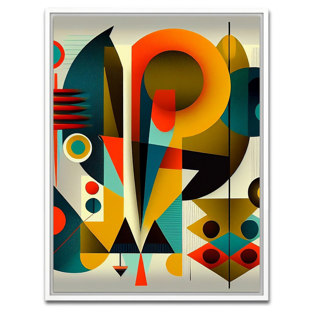 AUTO-MOCKUP WHITE | Mid Century Abstract S3 | 1 Piece | White Framed Canvas | group=3x4