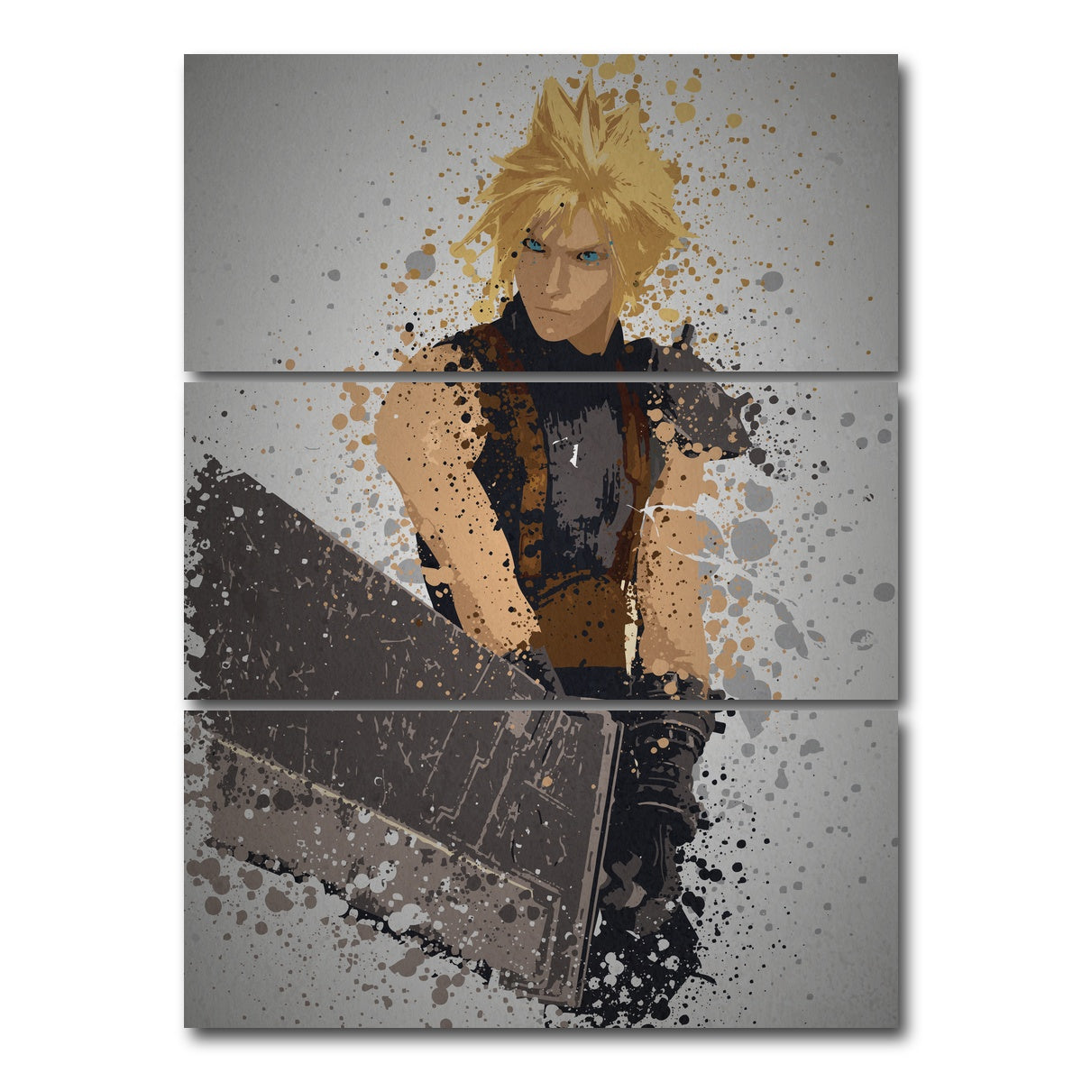 AUTO-MOCKUP WHITE | Midgar Mercenary | 3 Piece | Gallery Wrap Canvas | group=8x18_stacked