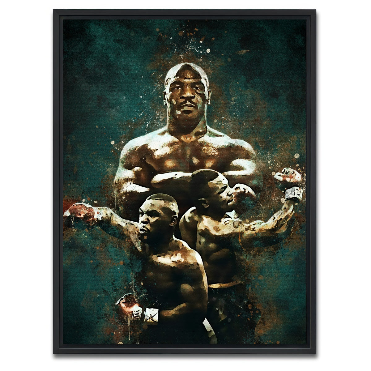 AUTO-MOCKUP WHITE | Mike Tyson Painting | 1 Piece | Black Framed Canvas | group=3x4