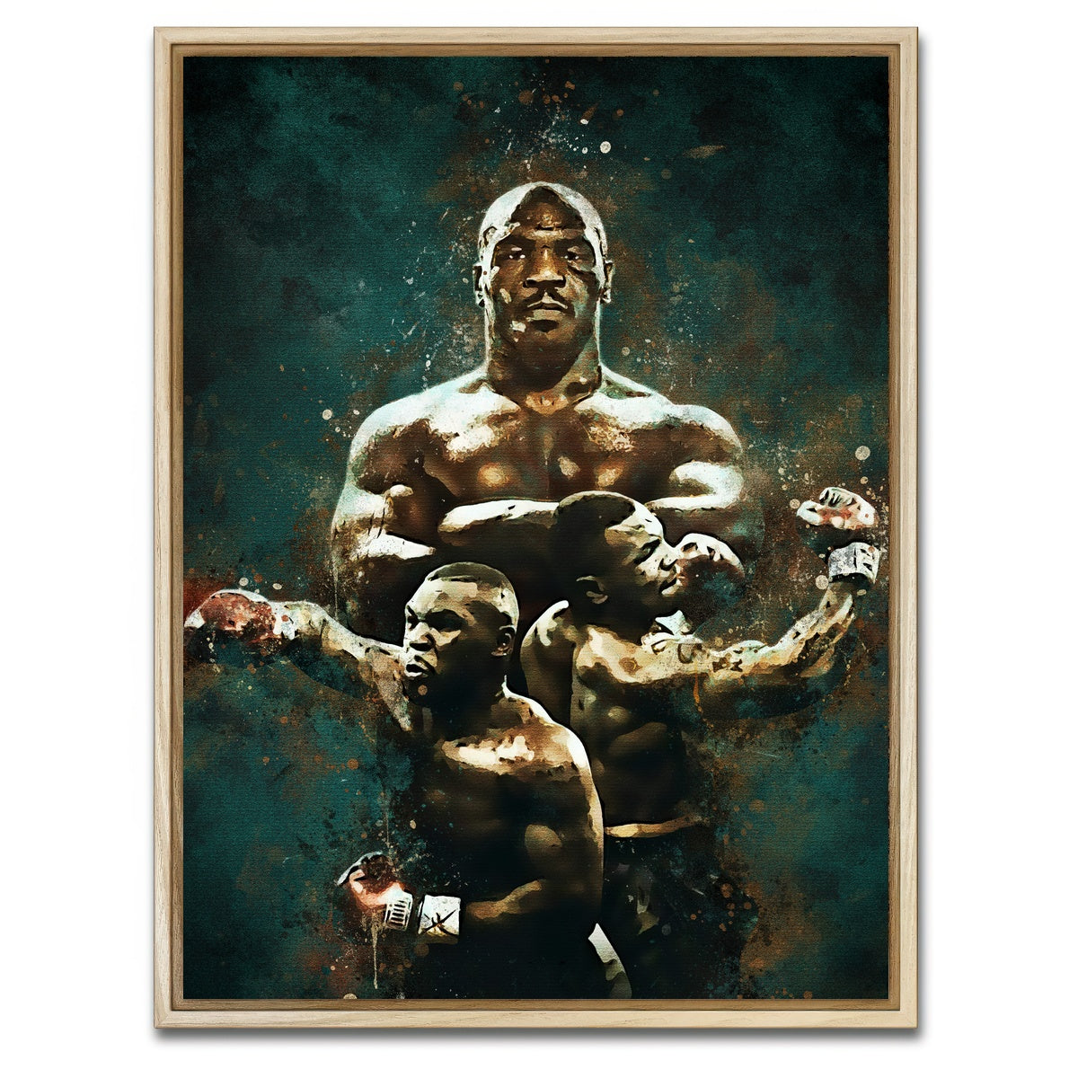AUTO-MOCKUP WHITE | Mike Tyson Painting | 1 Piece | Natural Framed Canvas | group=3x4