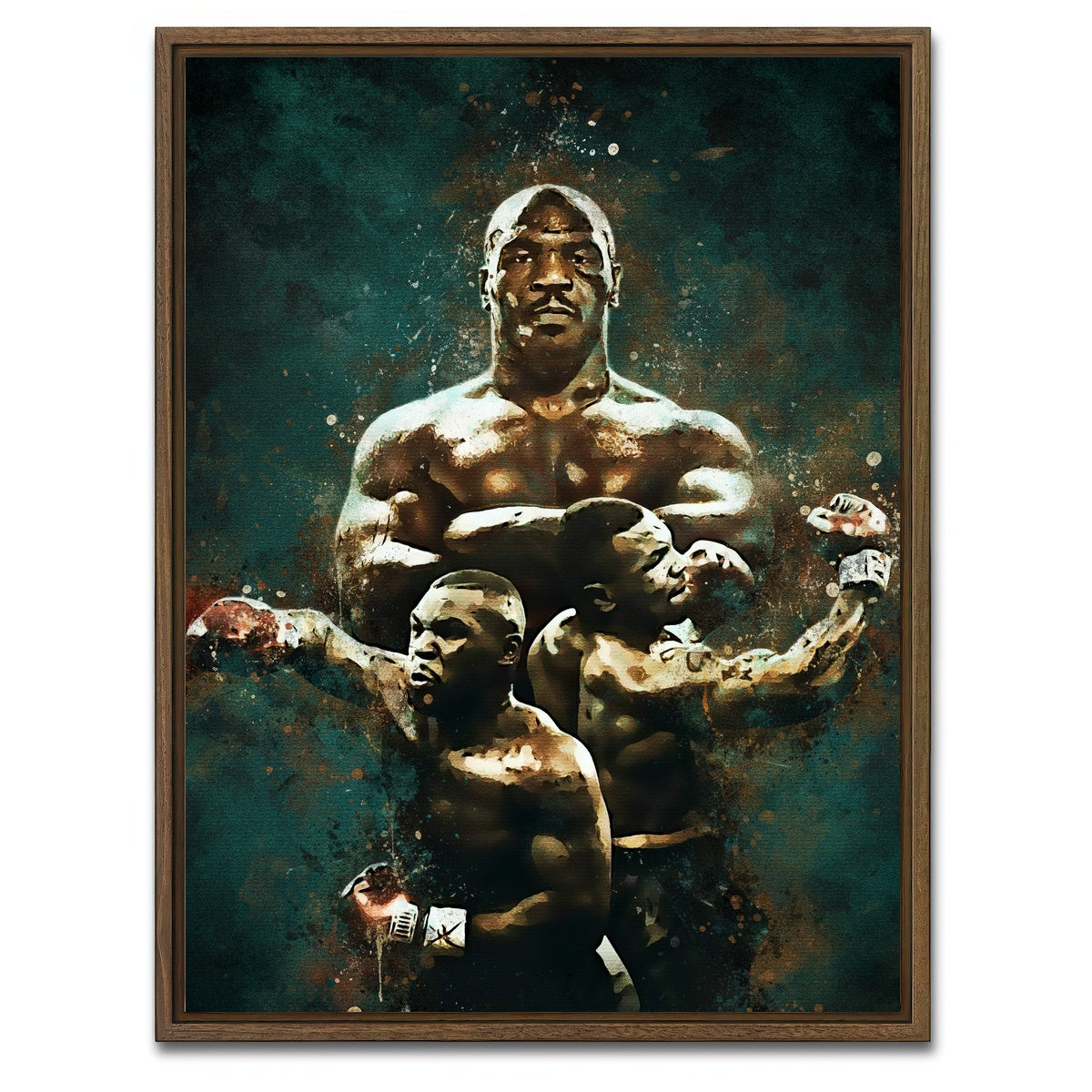 AUTO-MOCKUP WHITE | Mike Tyson Painting | 1 Piece | Walnut Framed Canvas | group=3x4