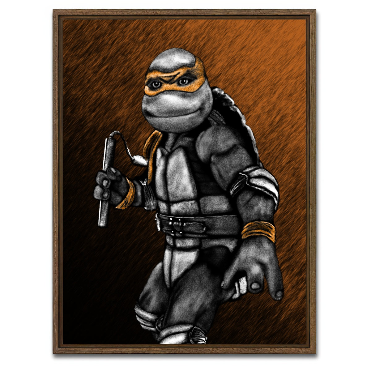 AUTO-MOCKUP WHITE | Mikey | 1 Piece | Walnut Framed Canvas | group=3x4