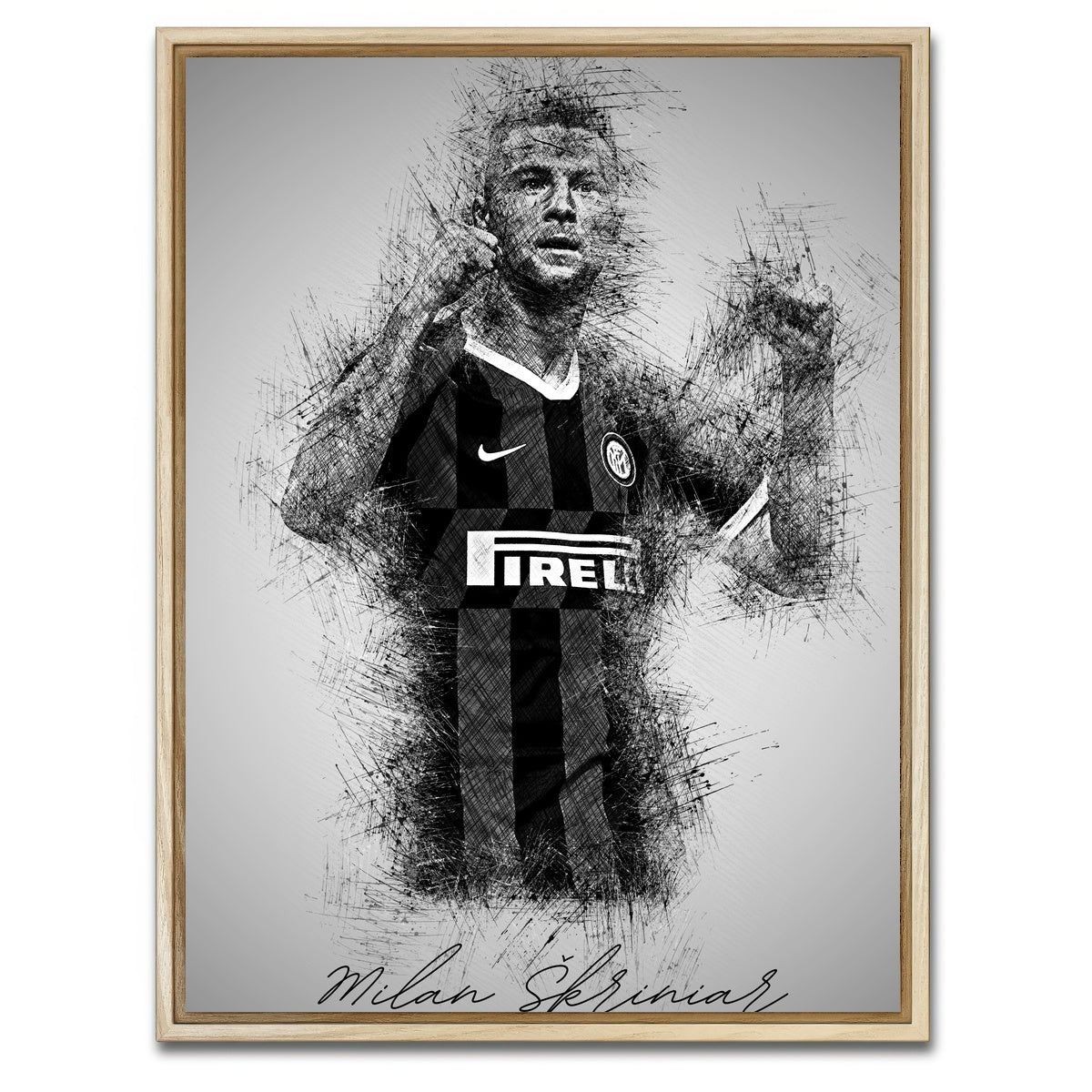 AUTO-MOCKUP WHITE | Milan Skriniar | 1 Piece | Natural Framed Canvas | group=3x4