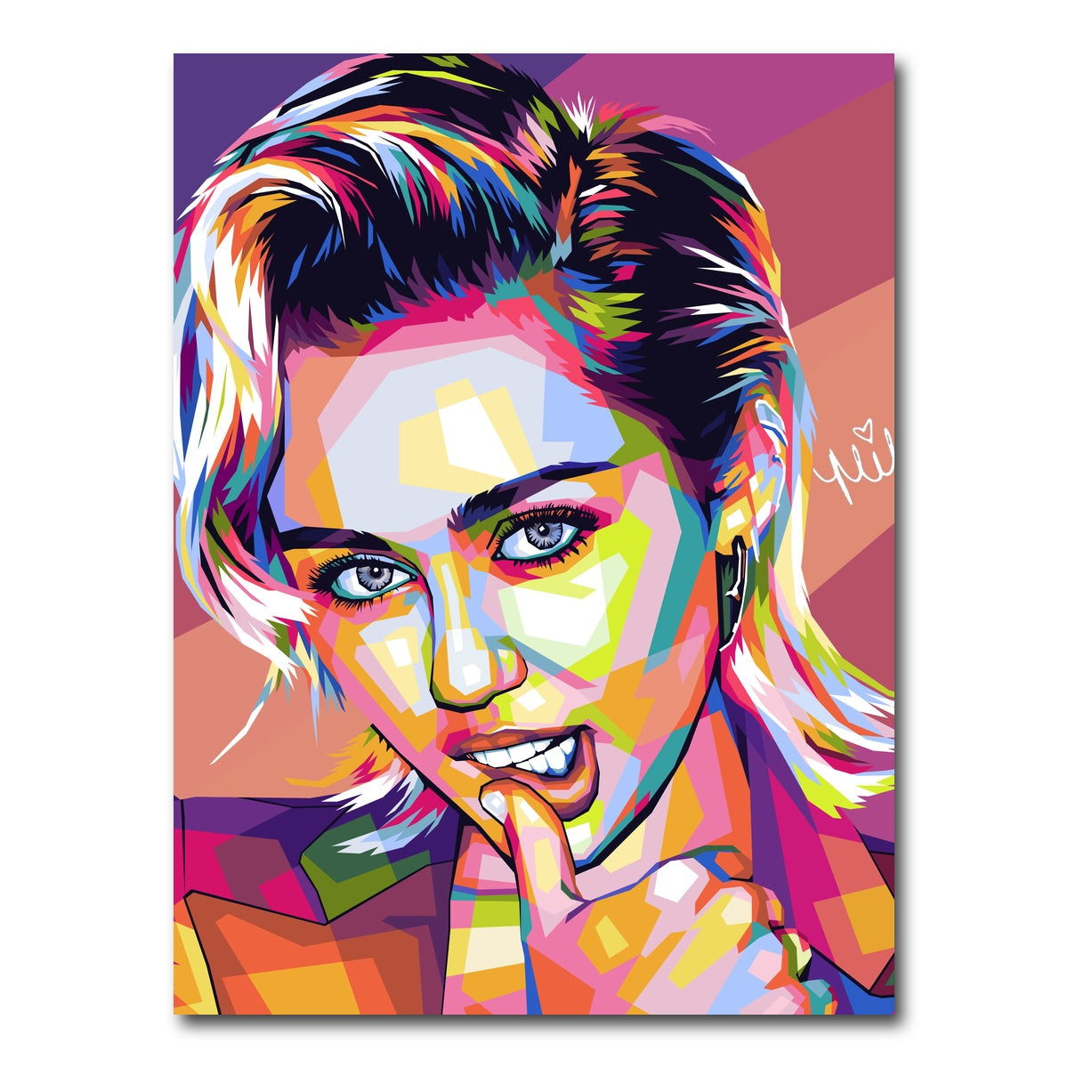 AUTO-MOCKUP WHITE | Miley Cyrus Colorful | 1 Piece | Gallery Wrap Canvas | group=3x4