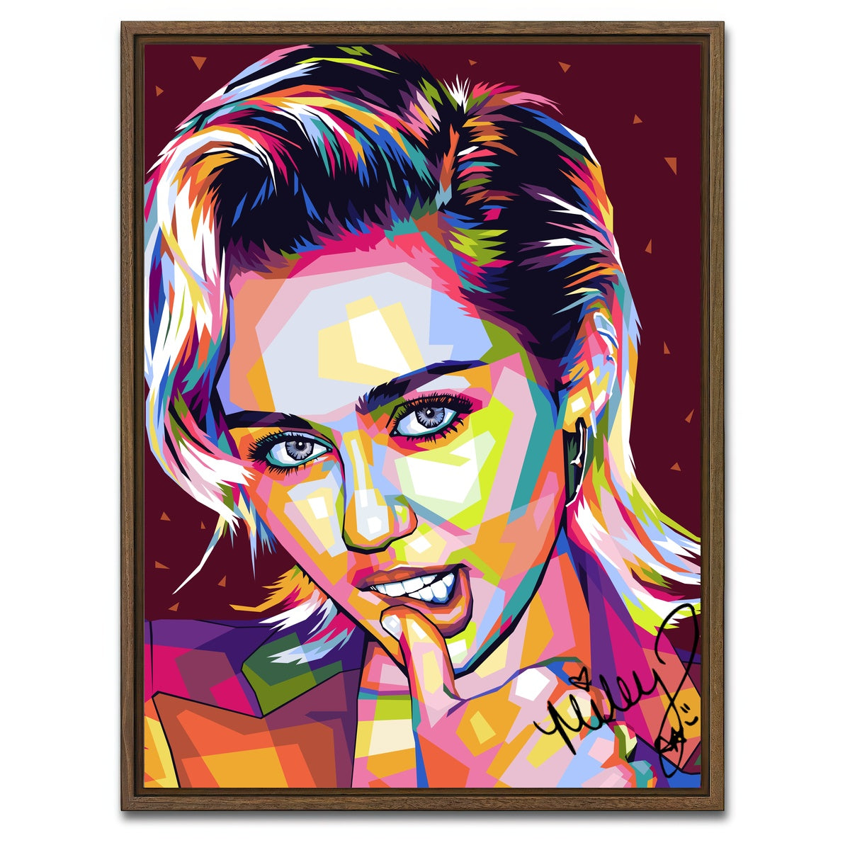 AUTO-MOCKUP WHITE | Miley Portrait | 1 Piece | Walnut Framed Canvas | group=3x4