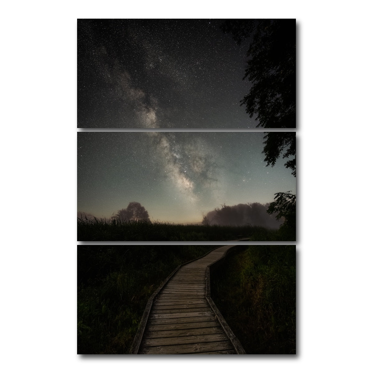 AUTO-MOCKUP WHITE | Milky Trails | 3 Piece | Gallery Wrap Canvas | group=12x24_stacked