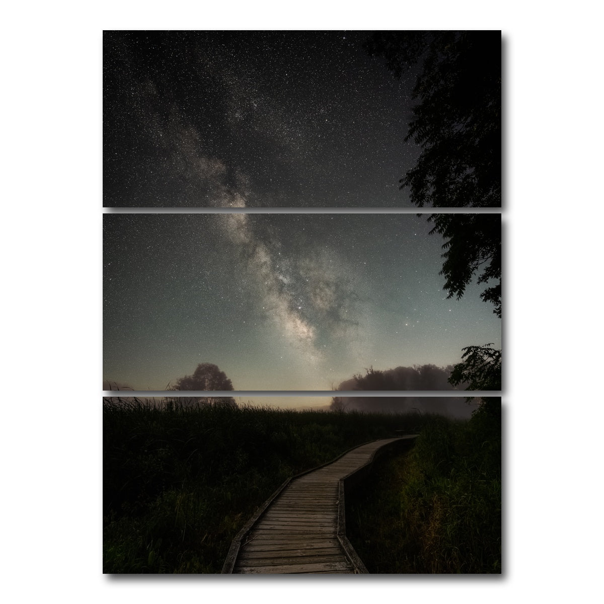AUTO-MOCKUP WHITE | Milky Trails | 3 Piece | Gallery Wrap Canvas | group=8x18_stacked