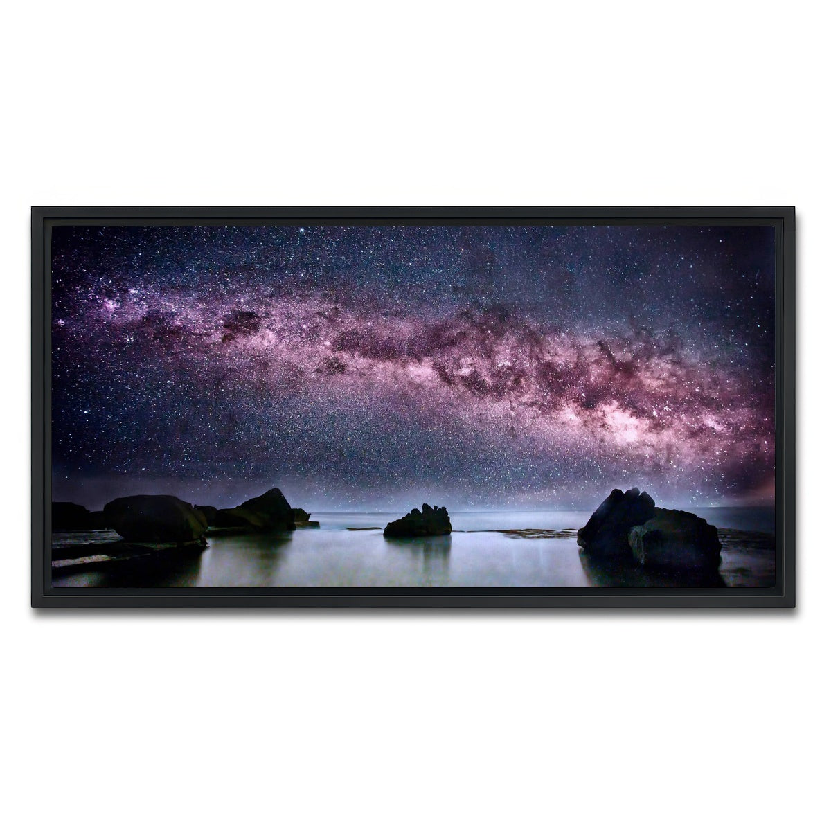 AUTO-MOCKUP WHITE | Milky Way Galaxy | 1 Piece | Black Framed Canvas | group=2x1