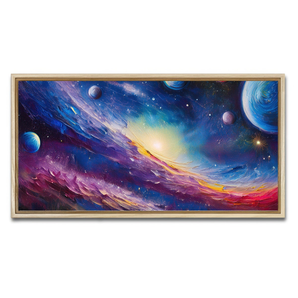 AUTO-MOCKUP WHITE | Milky Way Painting | 1 Piece | Natural Framed Canvas | group=2x1