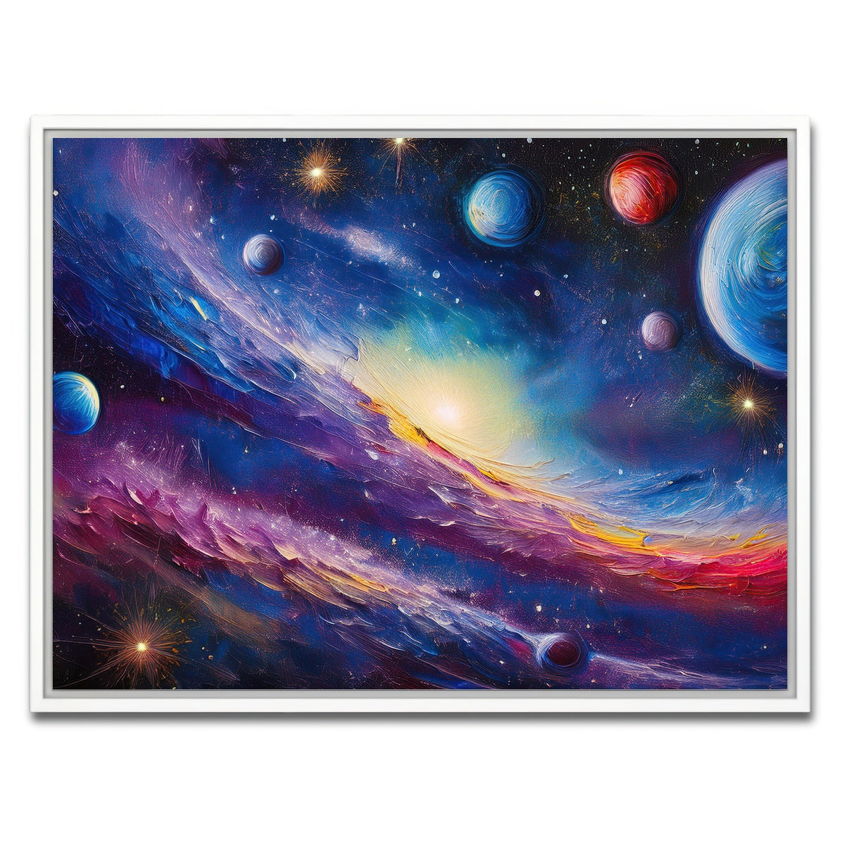 AUTO-MOCKUP WHITE | Milky Way Painting | 1 Piece | White Framed Canvas | group=4x3