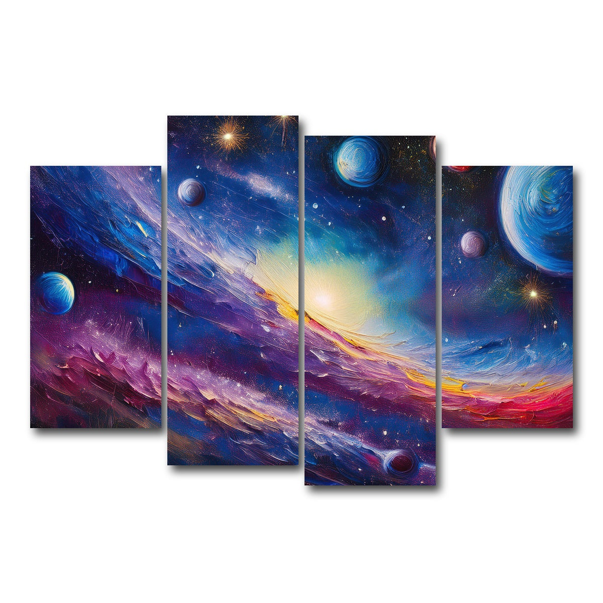 AUTO-MOCKUP WHITE | Milky Way Painting | 4 Piece | Gallery Wrap Canvas | group=4_short