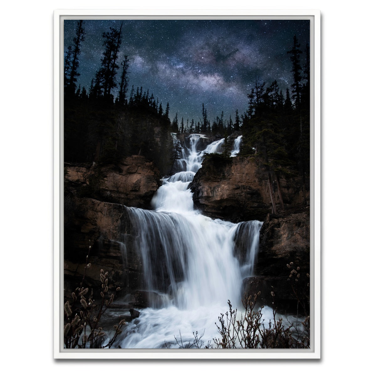 AUTO-MOCKUP WHITE | Milky Way Waterfall | 1 Piece | White Framed Canvas | group=3x4