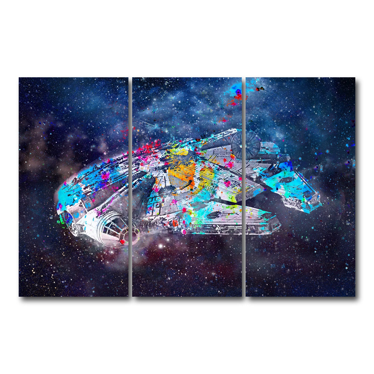 AUTO-MOCKUP WHITE | Millennium Falcon | 3 Piece | Gallery Wrap Canvas | group=12x24